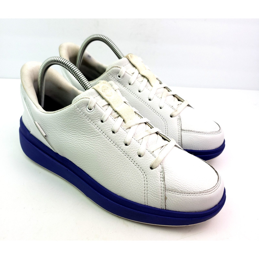 Kizik Sydney Womens Size 9 White Purple Leather Comfort Hands Free Sneaker Shoes